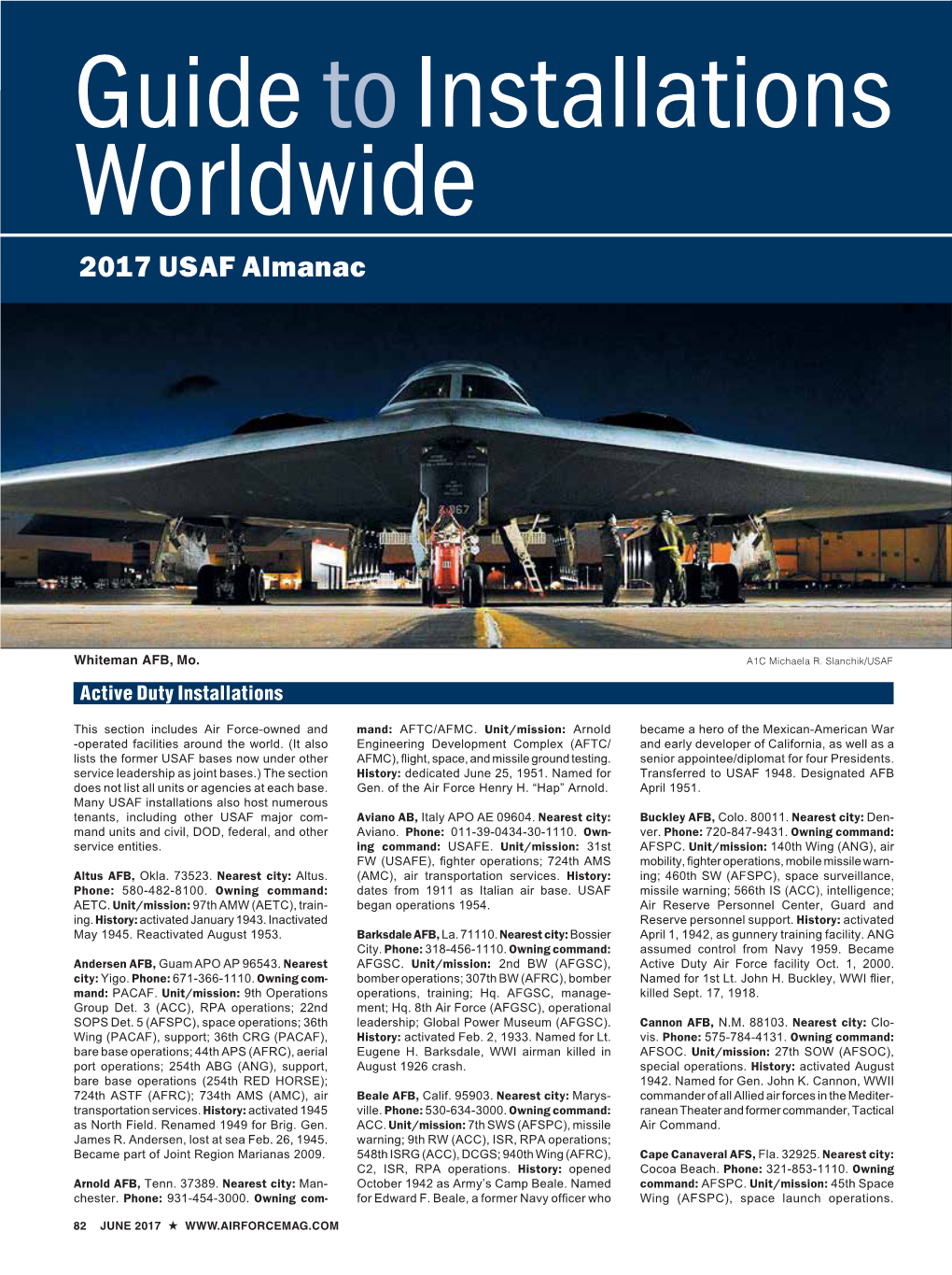 Guide to Air Force Installations Worldwide