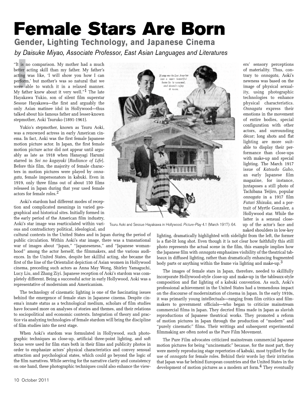 Female Stars Are Born Gender, Lighting Technology, and Japanese Cinema by Daisuke Miyao, Associate Professor, East Asian Languages and Literatures