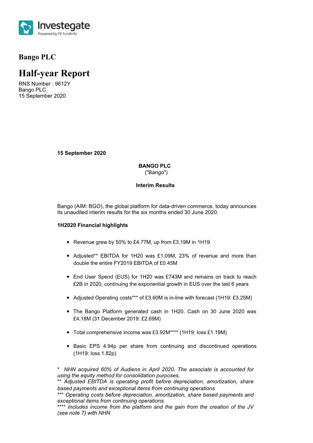 Half-Year Report