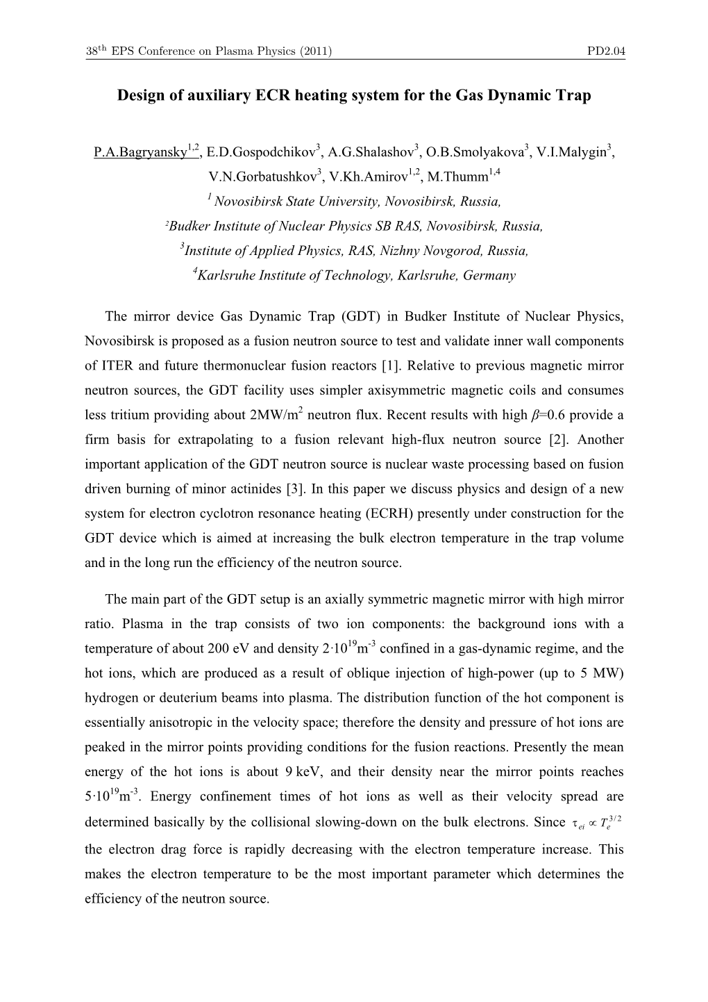 Design of Auxiliary ECR Heating System for the Gas Dynamic Trap