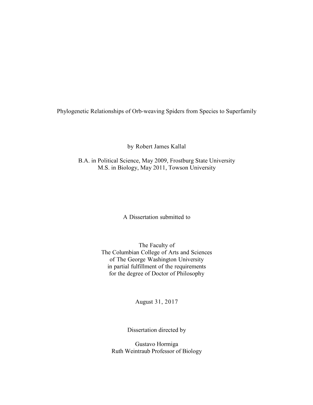 Phylogenetic Relationships of Orb-Weaving Spiders from Species to Superfamily