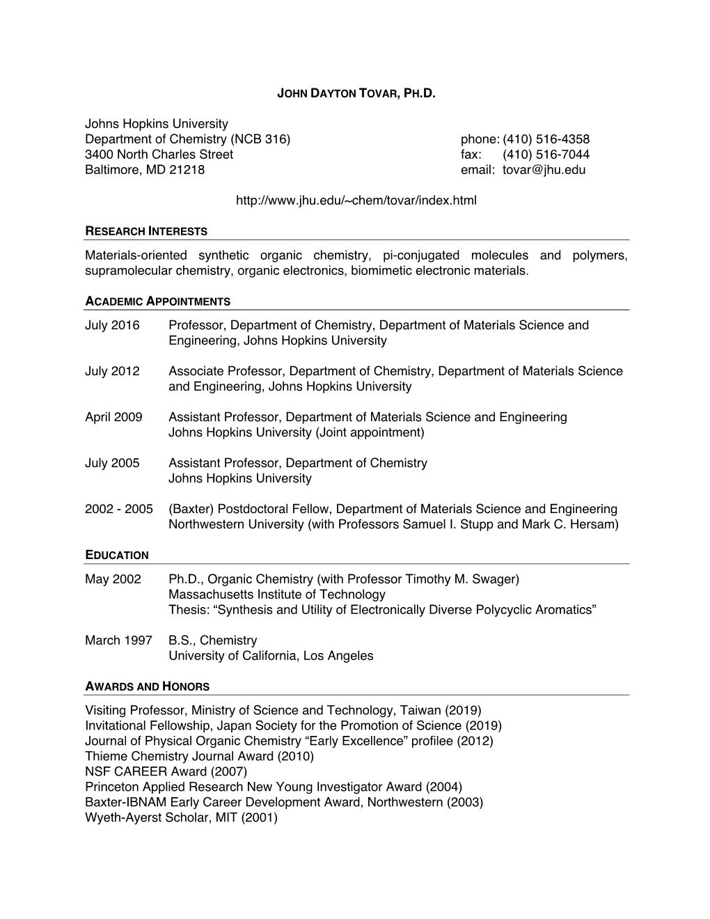 Curriculum Vitae (Page 2)