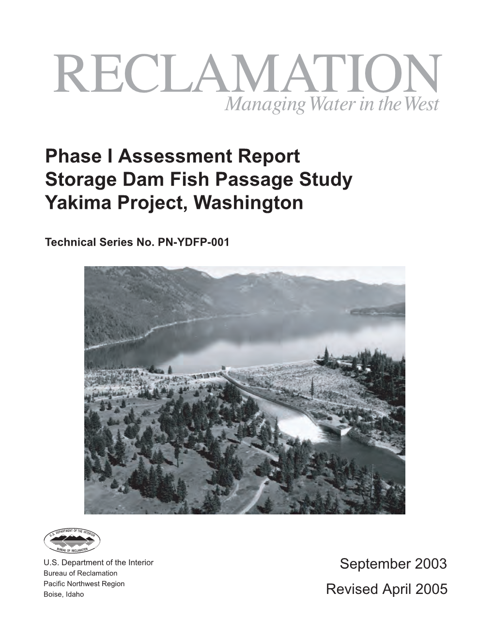 Phase 1 Assessment Report Storage Dam Fish Passage Study