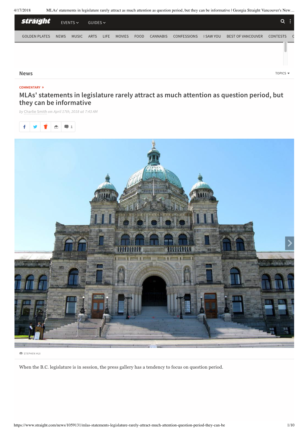 Mlas' Statements in Legislature Rarely ...Ancouver's News & Entertainment