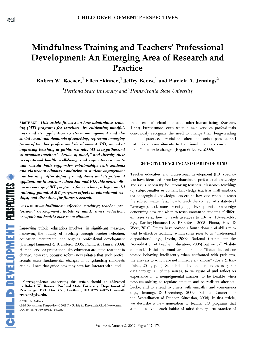 Mindfulness Training and Teachers Professional Development