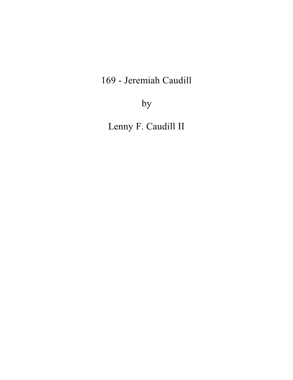 169 - Jeremiah Caudill