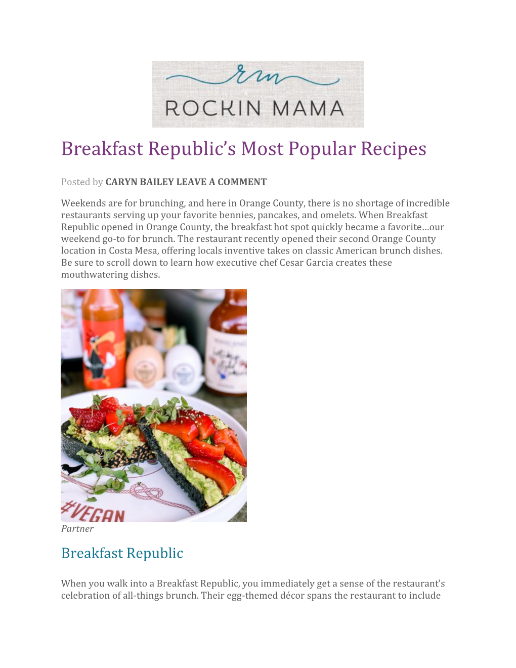 Breakfast Republic's Most Popular Recipes