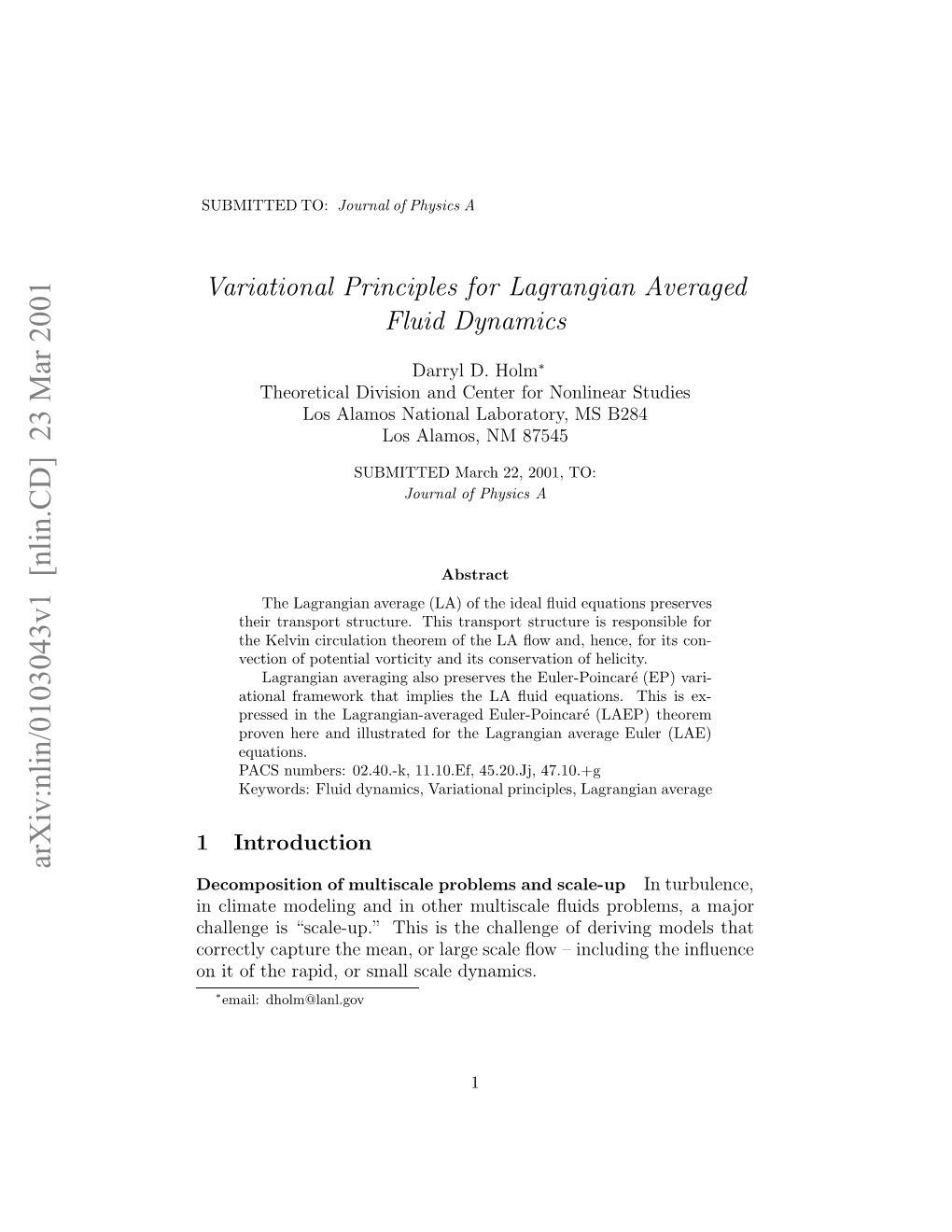 Variational Principles for Lagrangian Averaged Fluid Dynamics