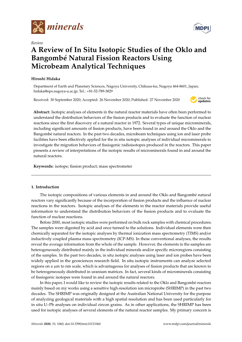 A Review of in Situ Isotopic Studies of the Oklo and Bangombé Natural Fission Reactors Using Microbeam Analytical Techniques