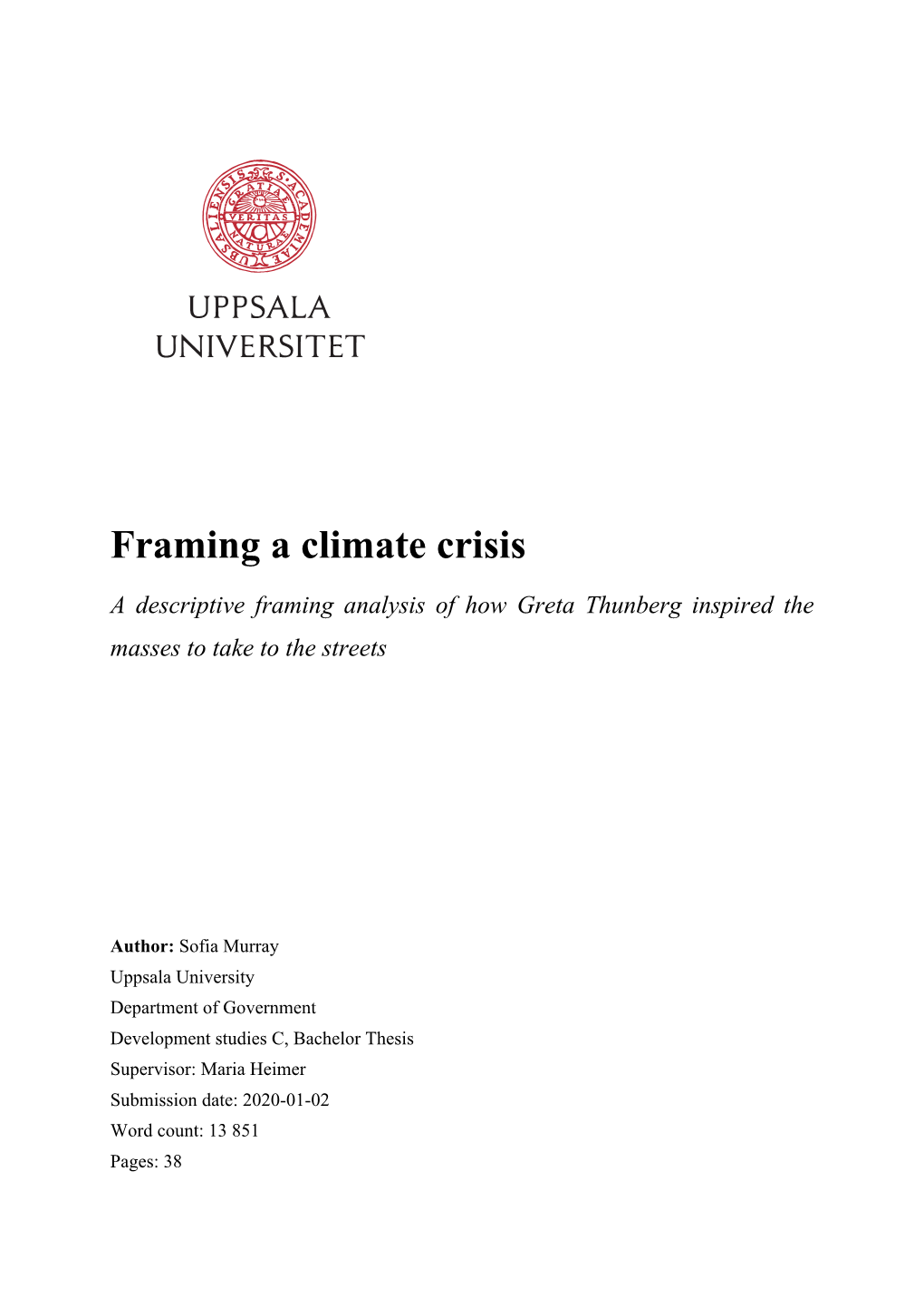 Framing a Climate Crisis