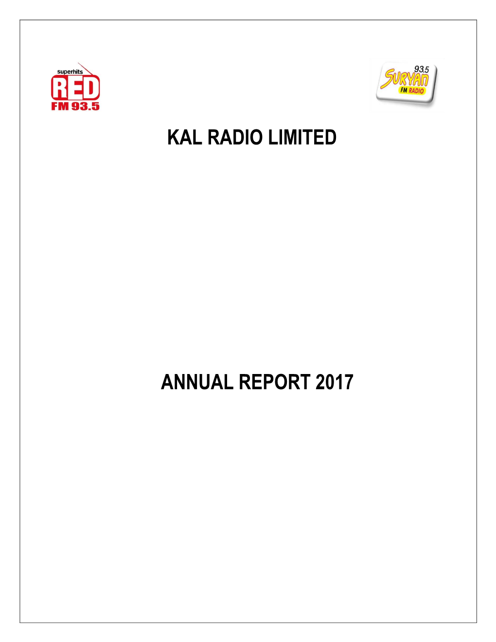 Kal Radio Limited Annual Report 2017