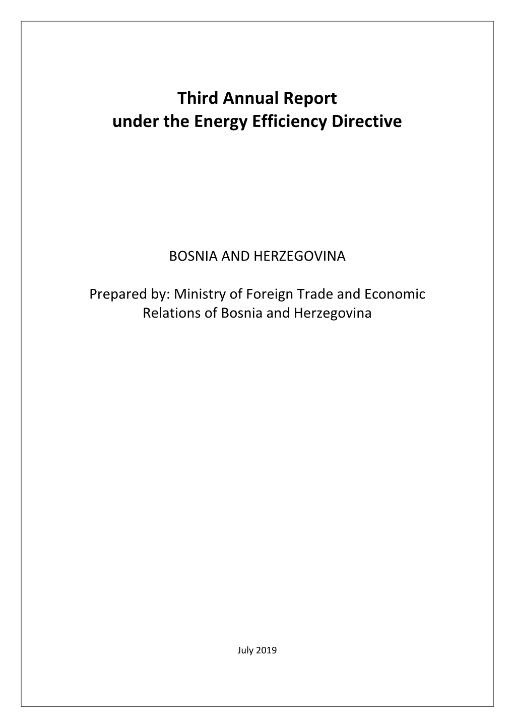 Third Annual Report Under the Energy Efficiency Directive