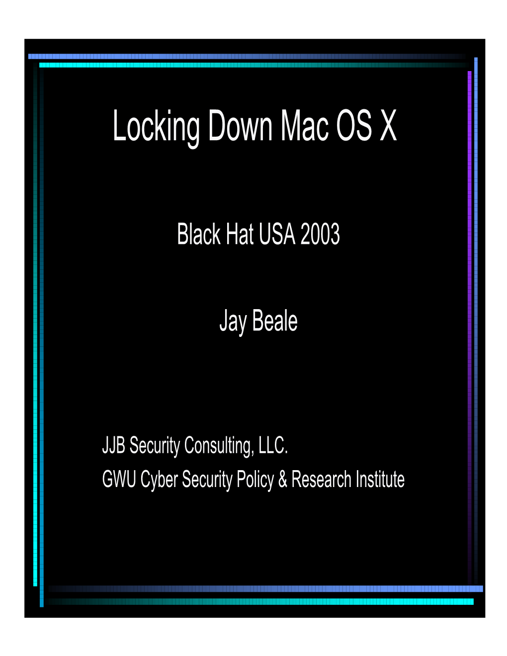 Locking Down Mac OS X