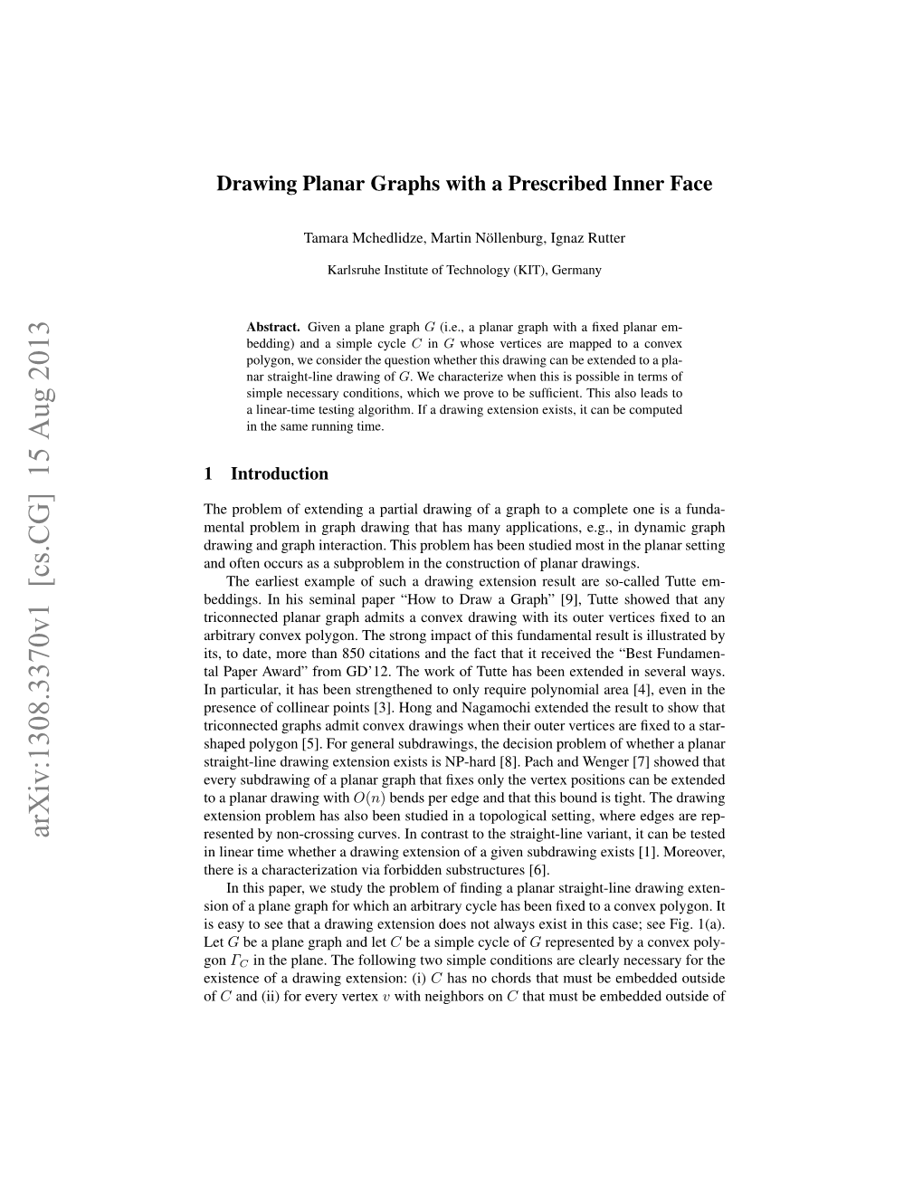 Drawing Planar Graphs with a Prescribed Inner Face