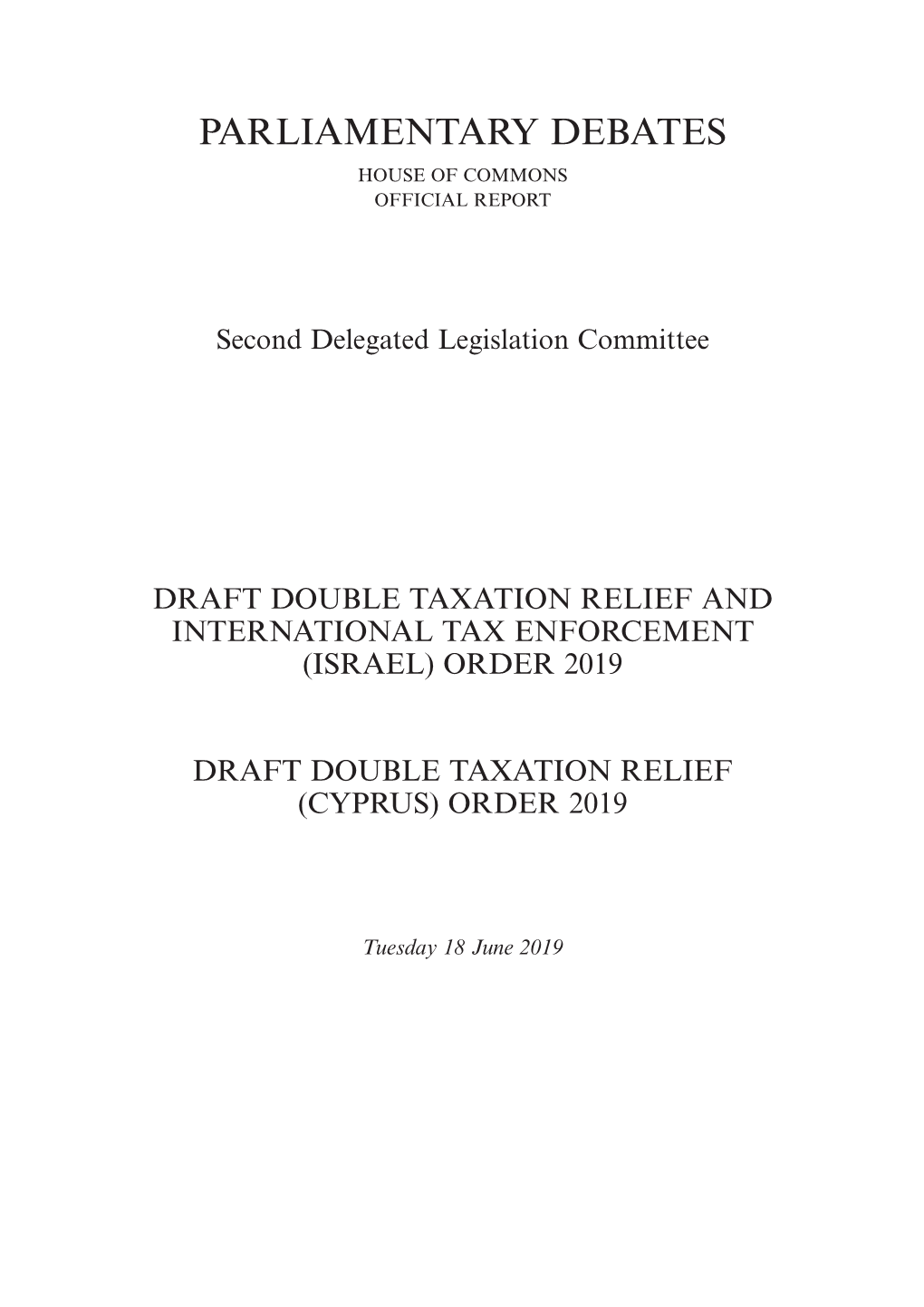 Order 2019 Draft Double Taxation Relief (Cyprus