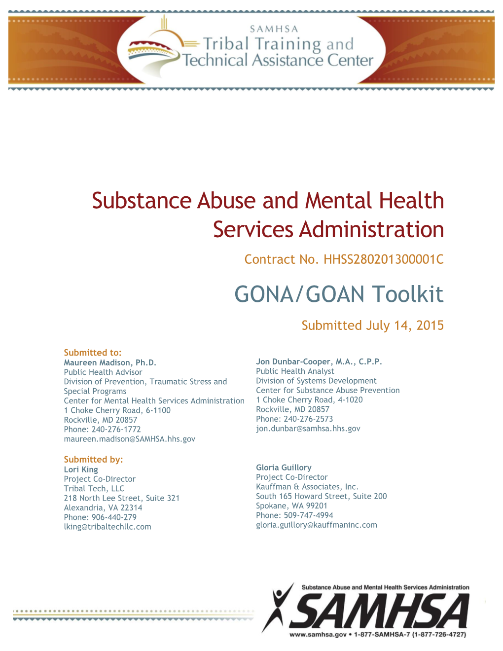 GONA/GOAN Toolkit Submitted July 14, 2015