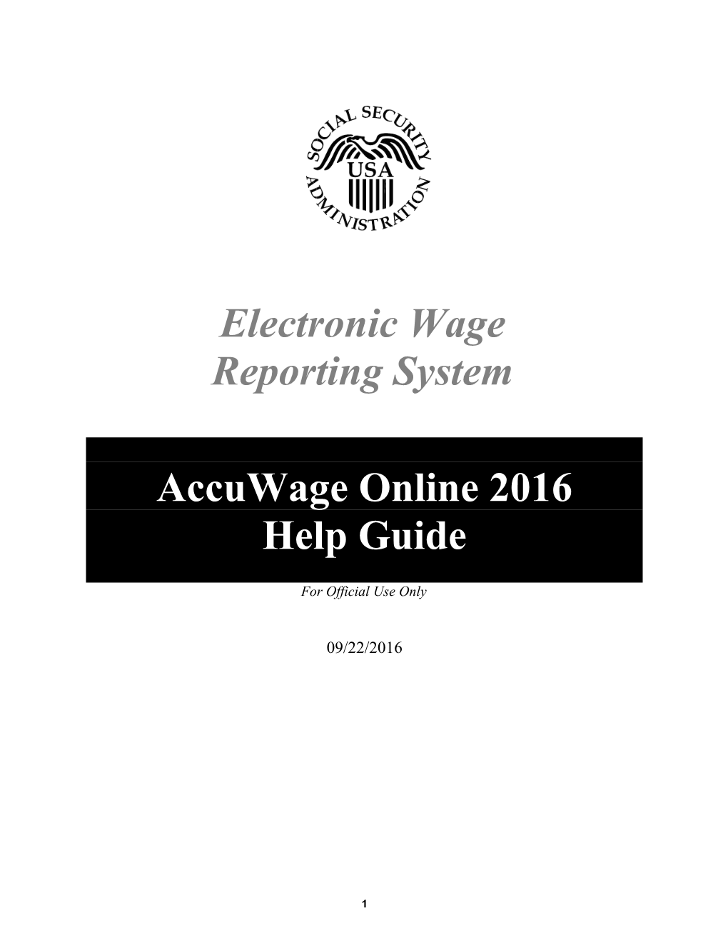 Electronic Wage Reporting System (Updated Accuwage User Guide Based On Validation)