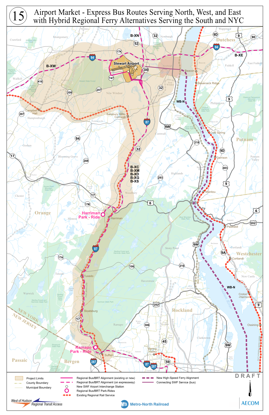 B15 Airport Market Express Bus Routes with Ferry