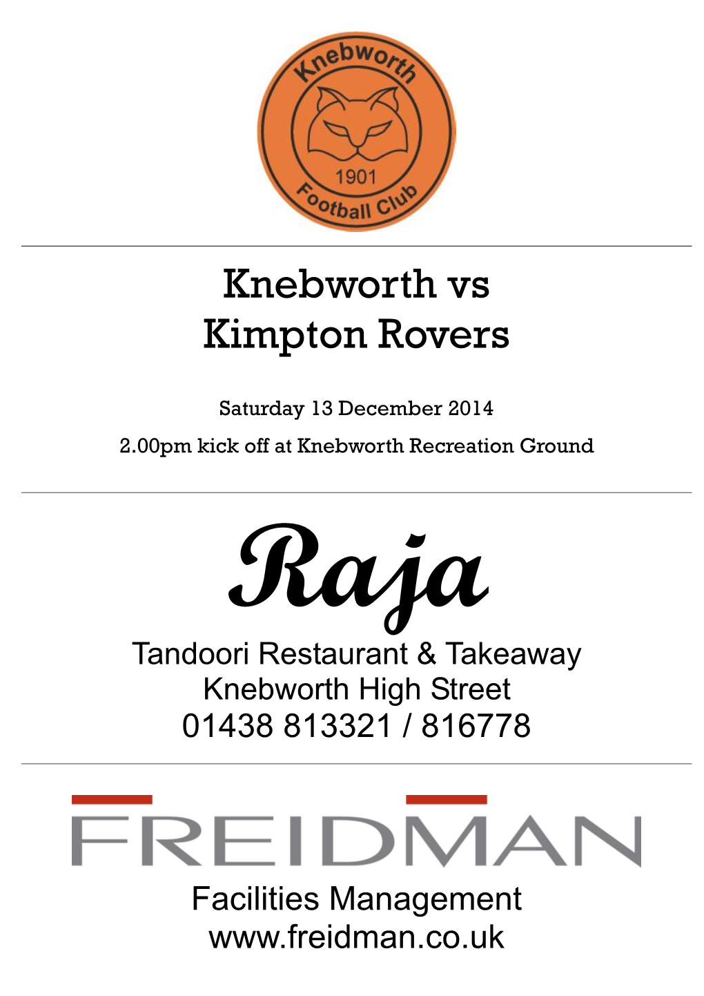 Knebworth Vs Kimpton Rovers