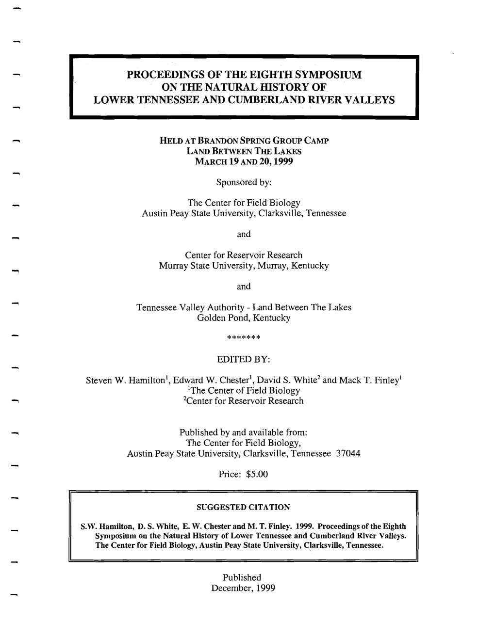 8Th Symposium Proceedings (1999)
