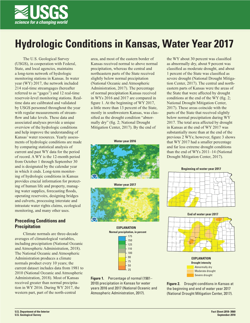 Hydrologic Conditions in Kansas, Water Year 2017