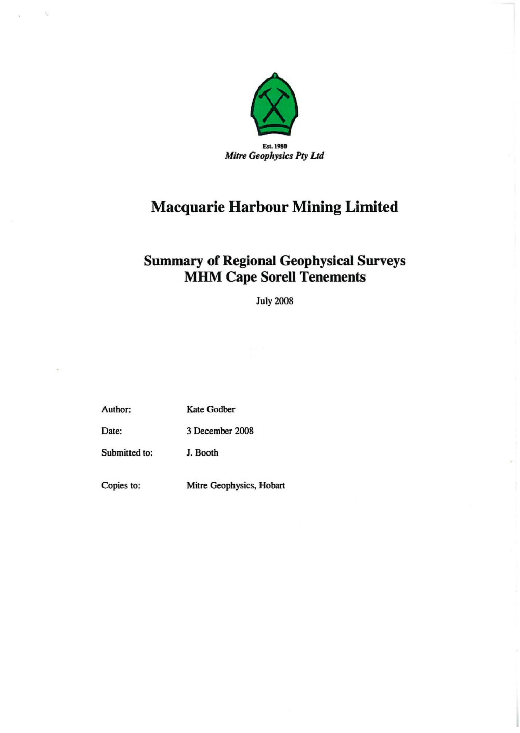 Macquarie Harbour Mining Limited