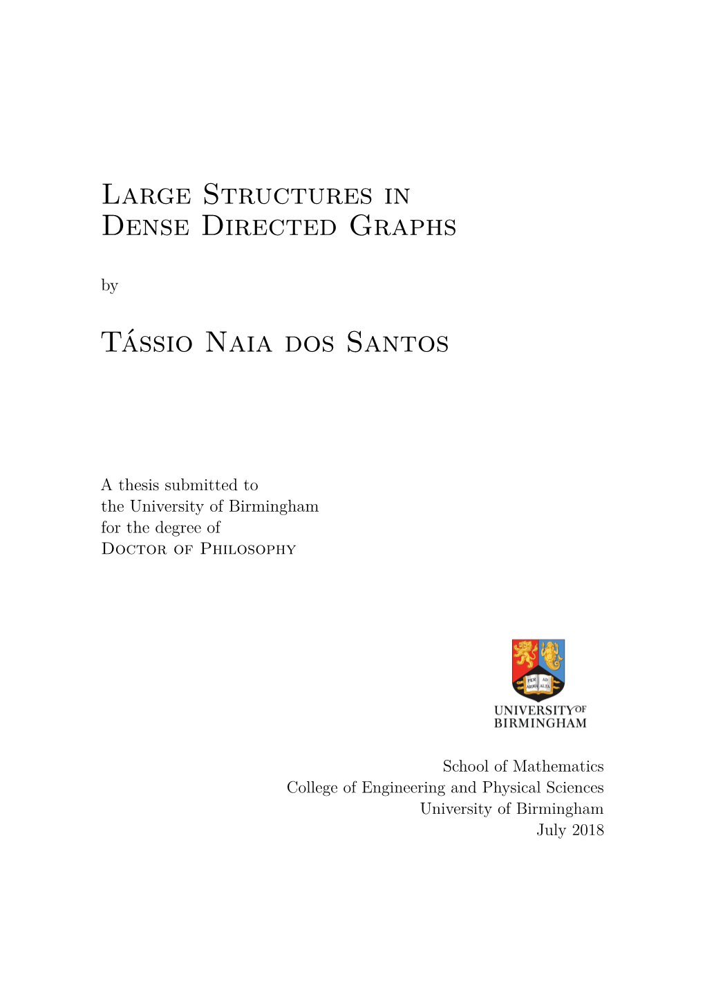 Large Structures in Dense Directed Graphs By