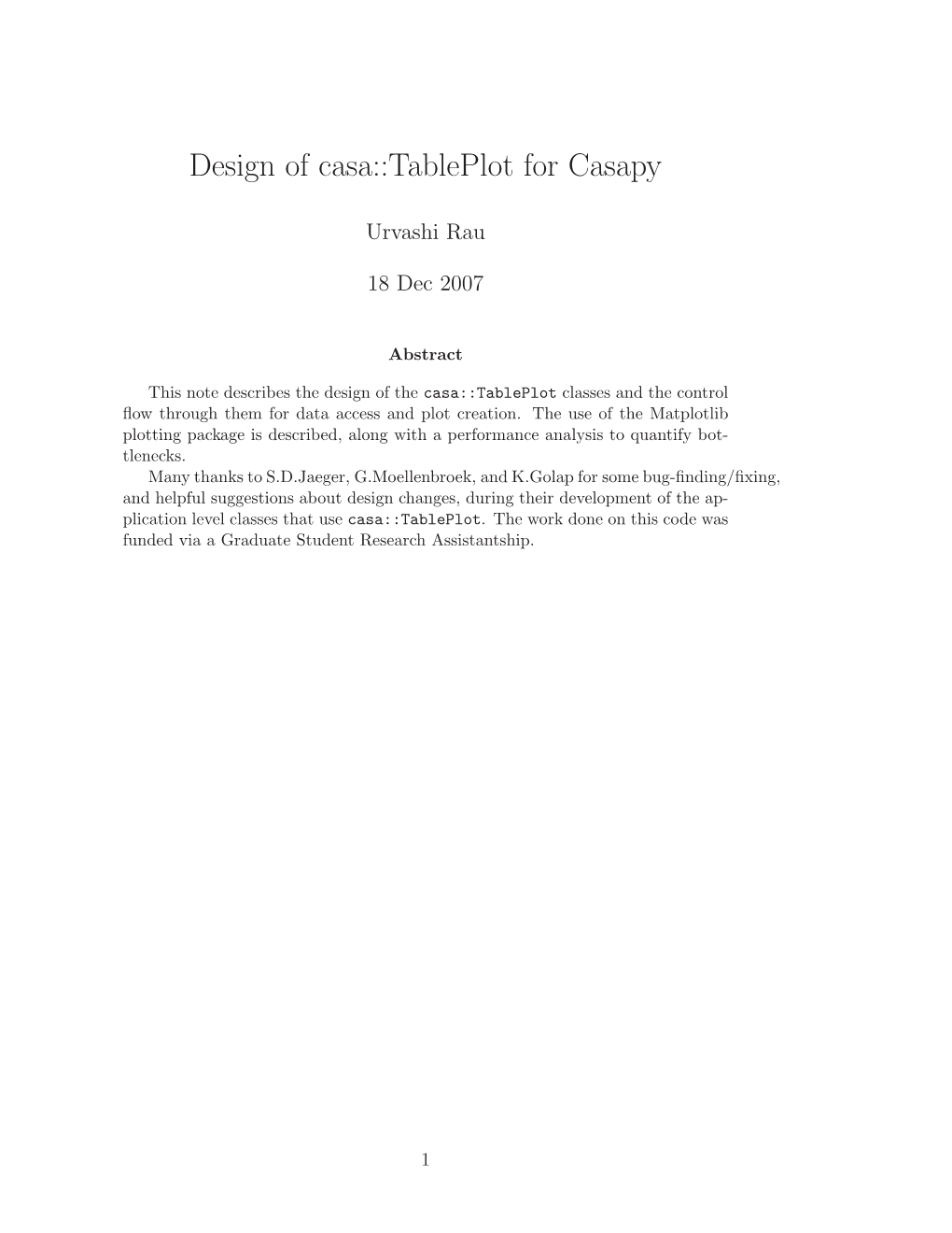 Design of Casa::Tableplot for Casapy