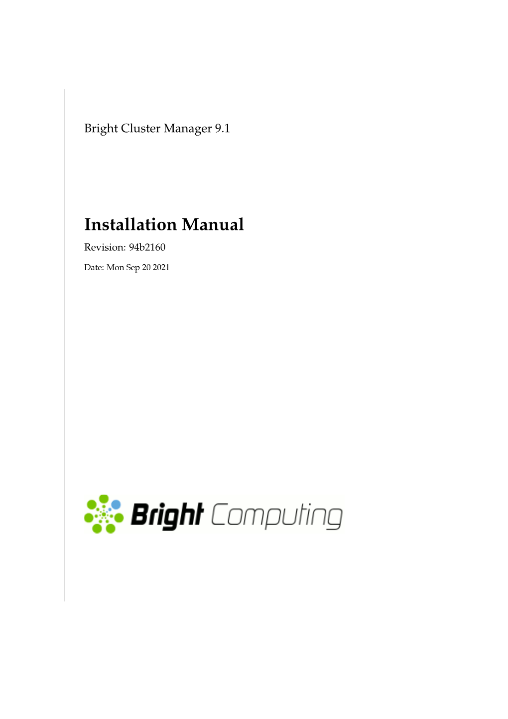 Installation Manual Revision: 94B2160