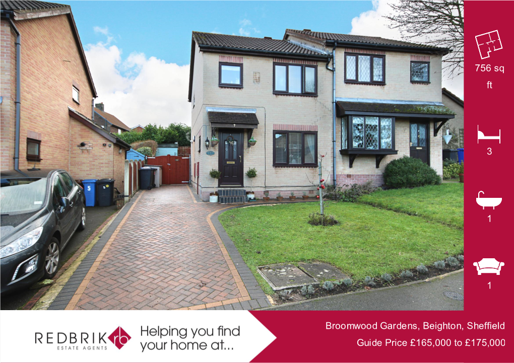 Broomwood Gardens, Beighton, Sheffield Guide Price £165,000 to £175,000