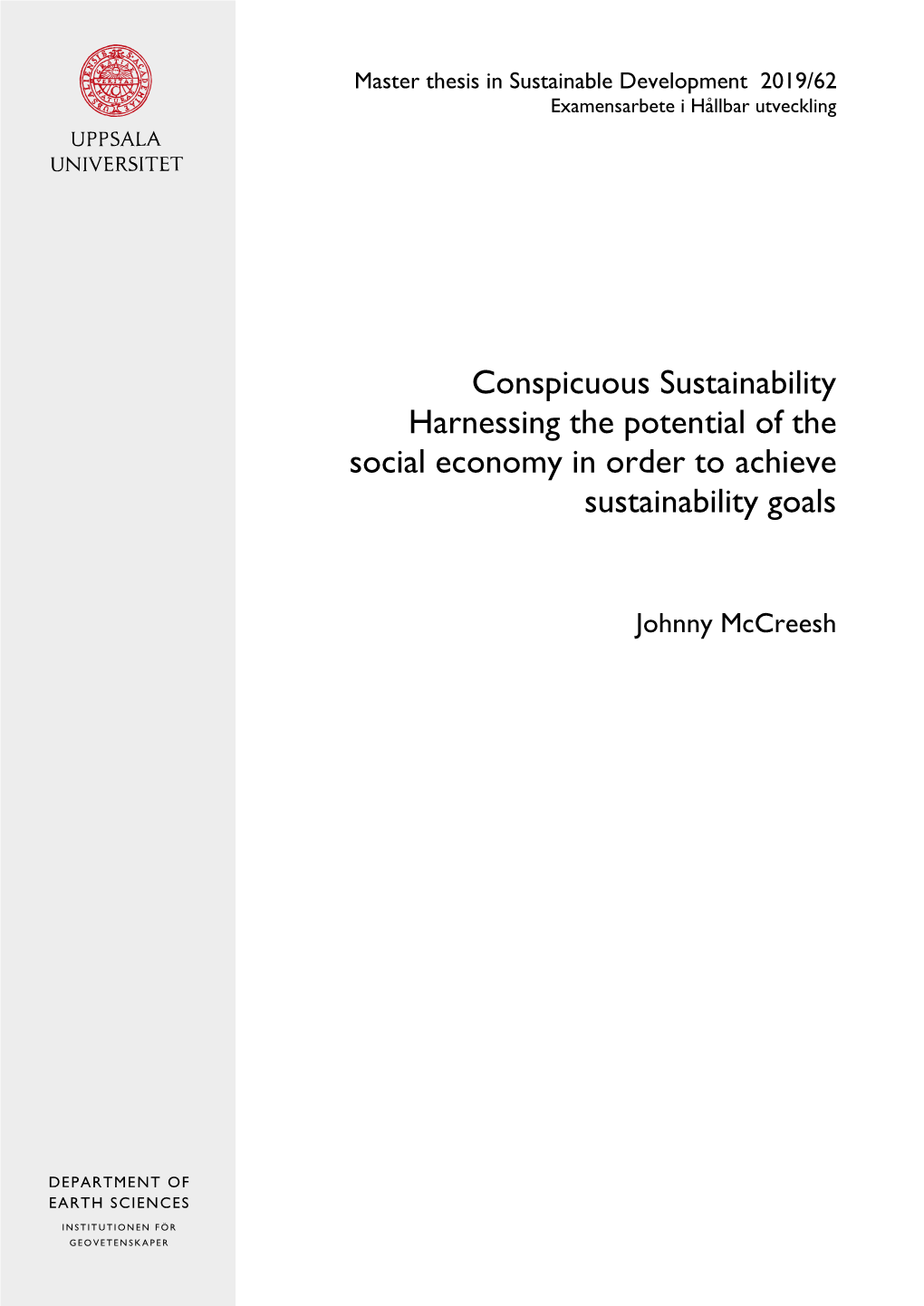 Conspicuous Sustainability Harnessing the Potential of the Social Economy in Order to Achieve Sustainability Goals