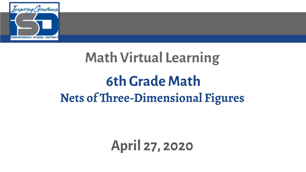 Math Virtual Learning 6Th Grade Math April 27, 2020