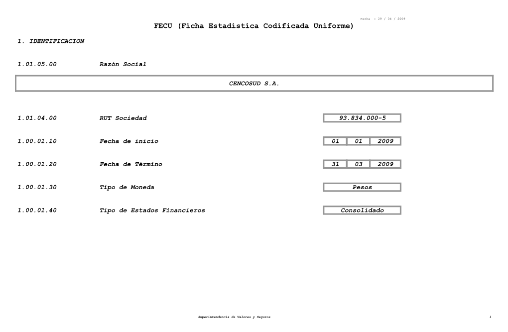 FECU (Ficha Estadística Codificada Uniforme)