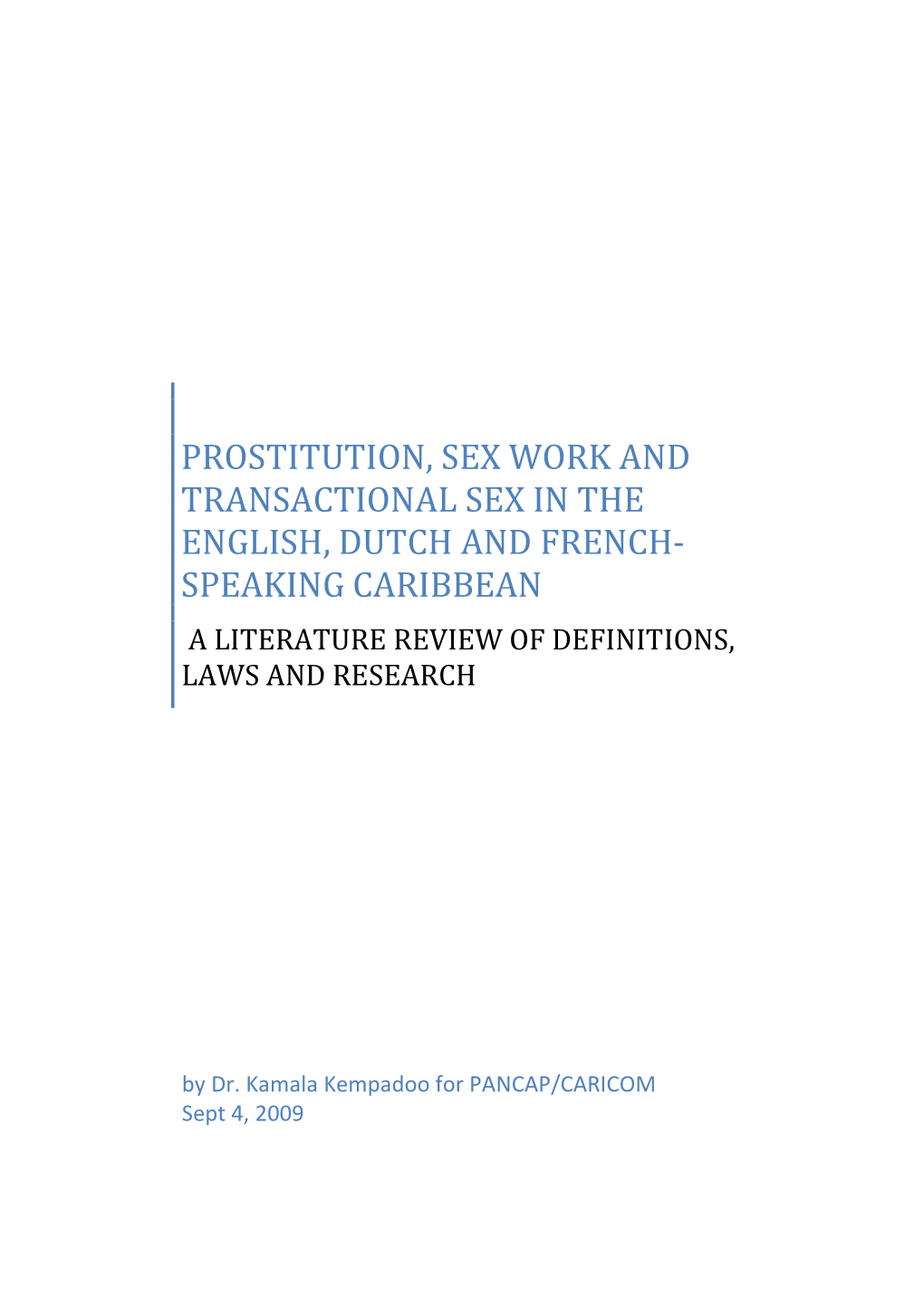 Sex Work Final Report Edited Sept 4 2009X