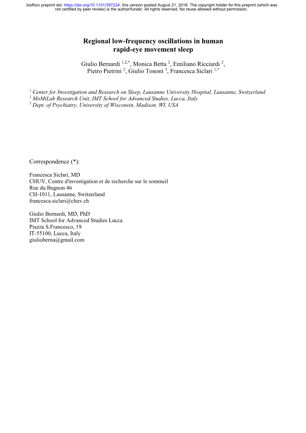 Regional Low-Frequency Oscillations in Human Rapid-Eye Movement Sleep