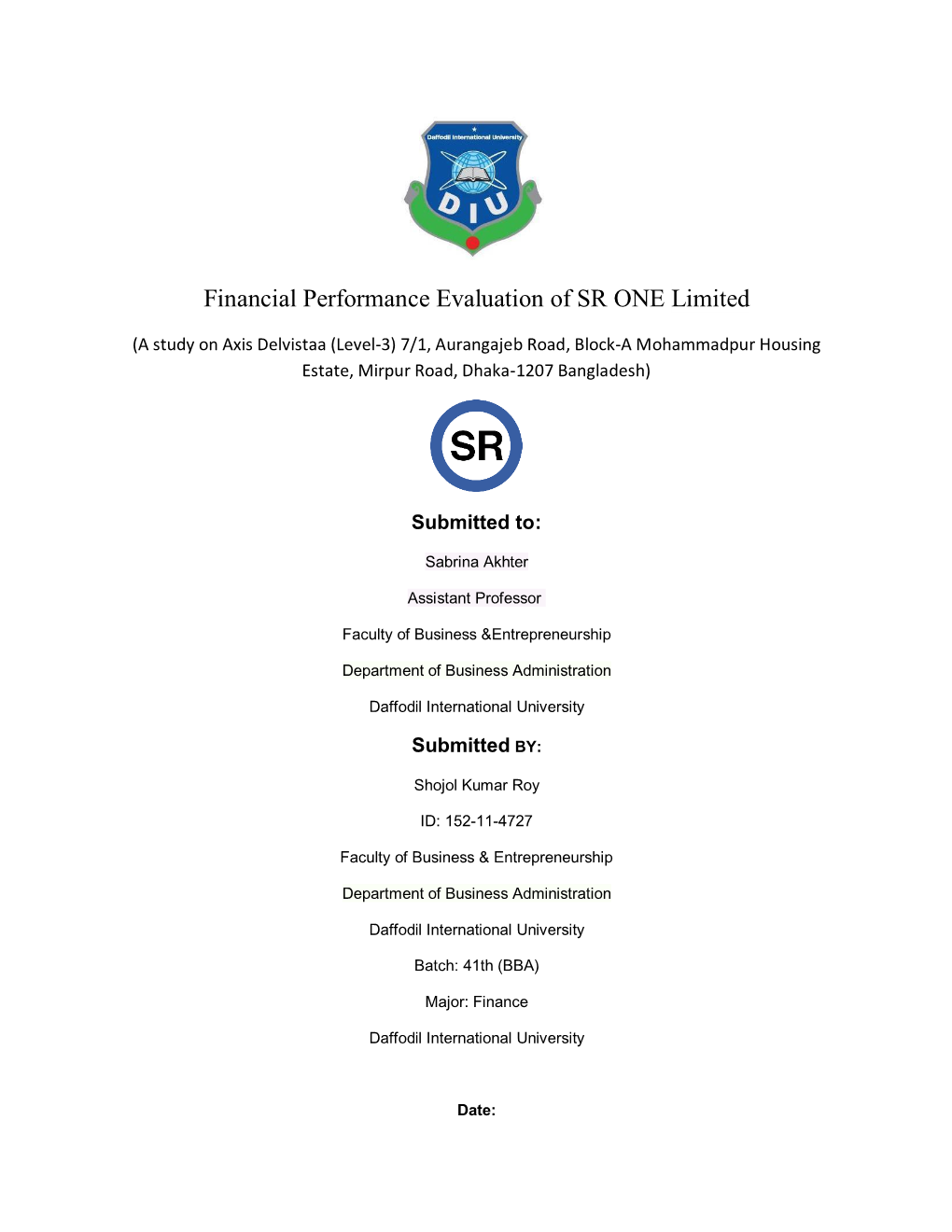 Financial Performance Evaluation of SR ONE Limited