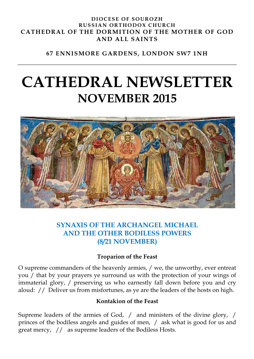 Cathedral Newsletter November 2015