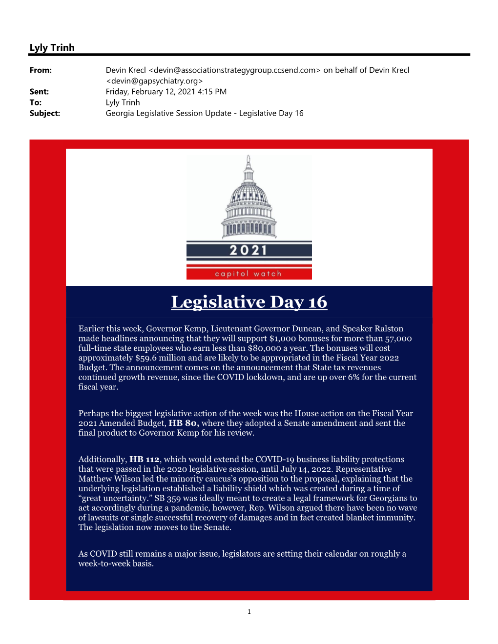 2021 GACSB Legislative Update