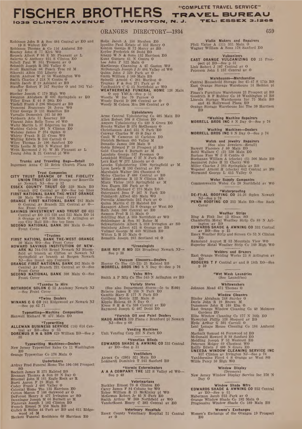 Fischer Brothers Bu 1039 Clinton Avenue Irvington, Im