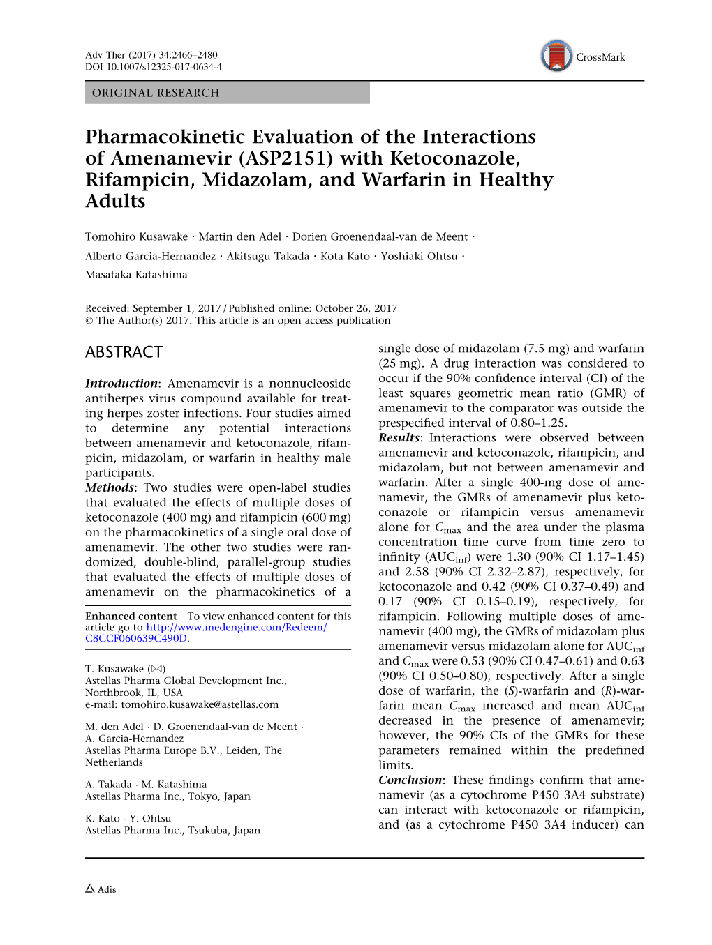 With Ketoconazole, Rifampicin, Midazolam, and Warfarin in Healthy Adults