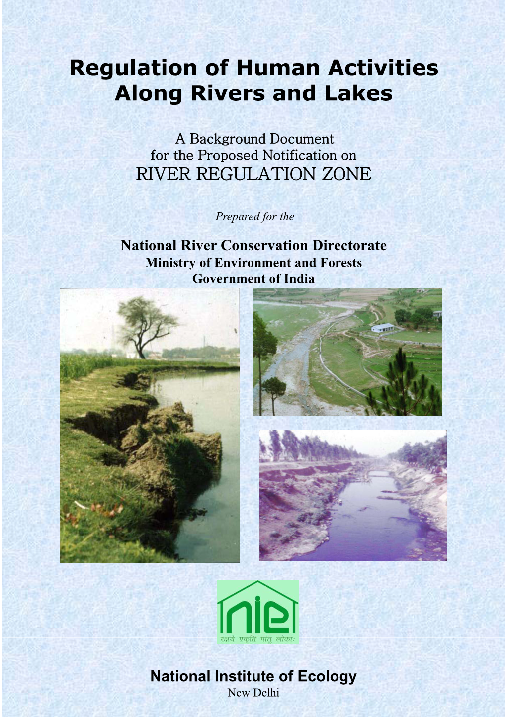 Regulation of Human Activities Along Rivers and Lakes