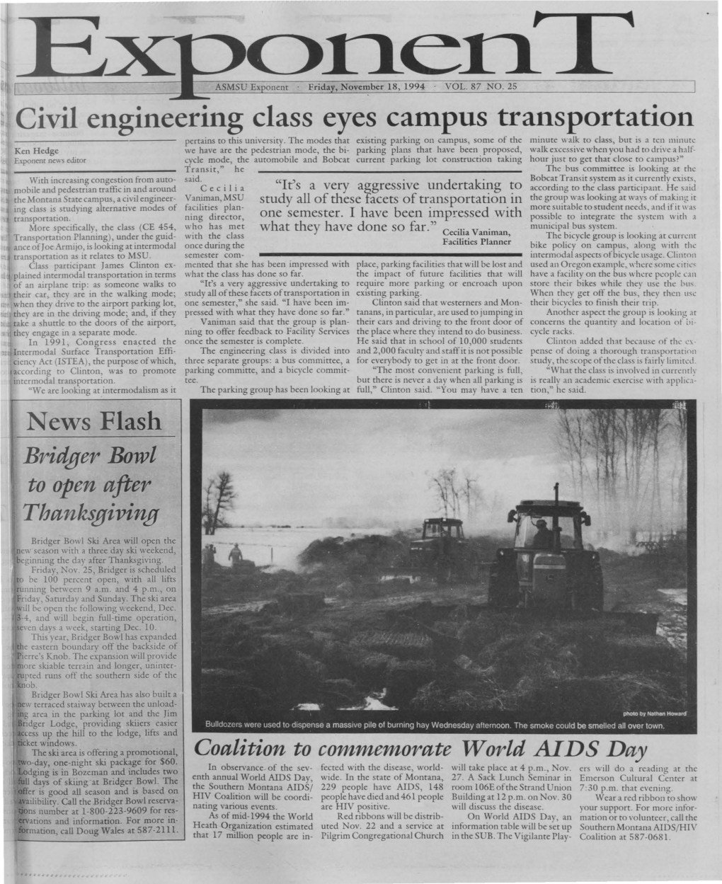 Civil Engineering Class Eyes Campus Transportation Pertains to This University