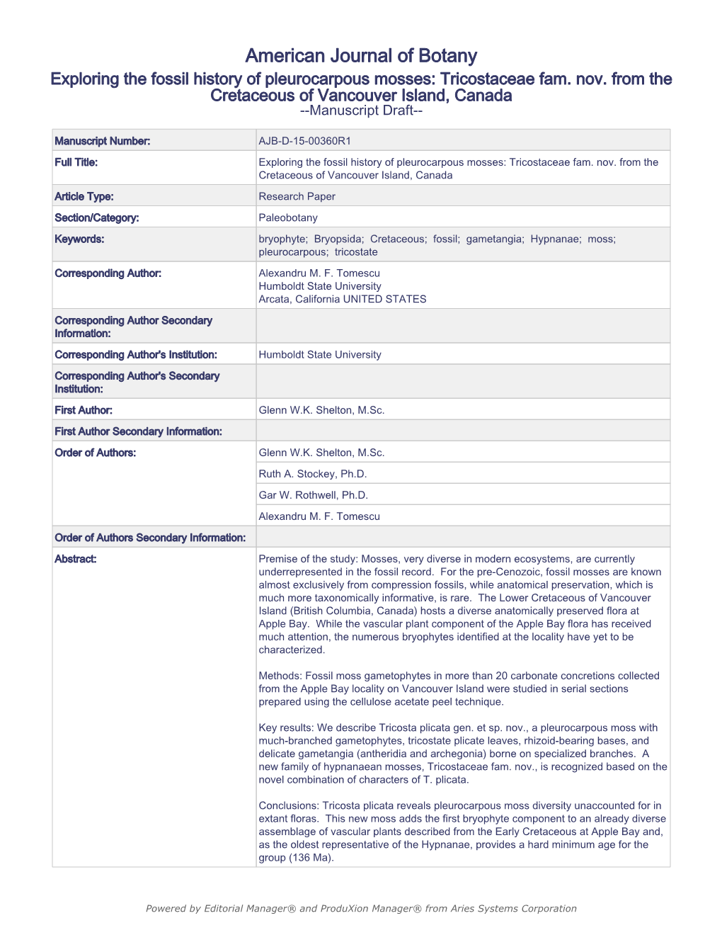 American Journal of Botany