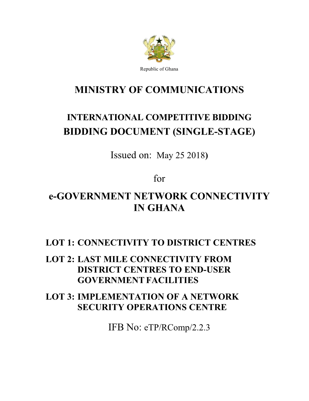 Bidding Document Final Network Connectivity 22May18