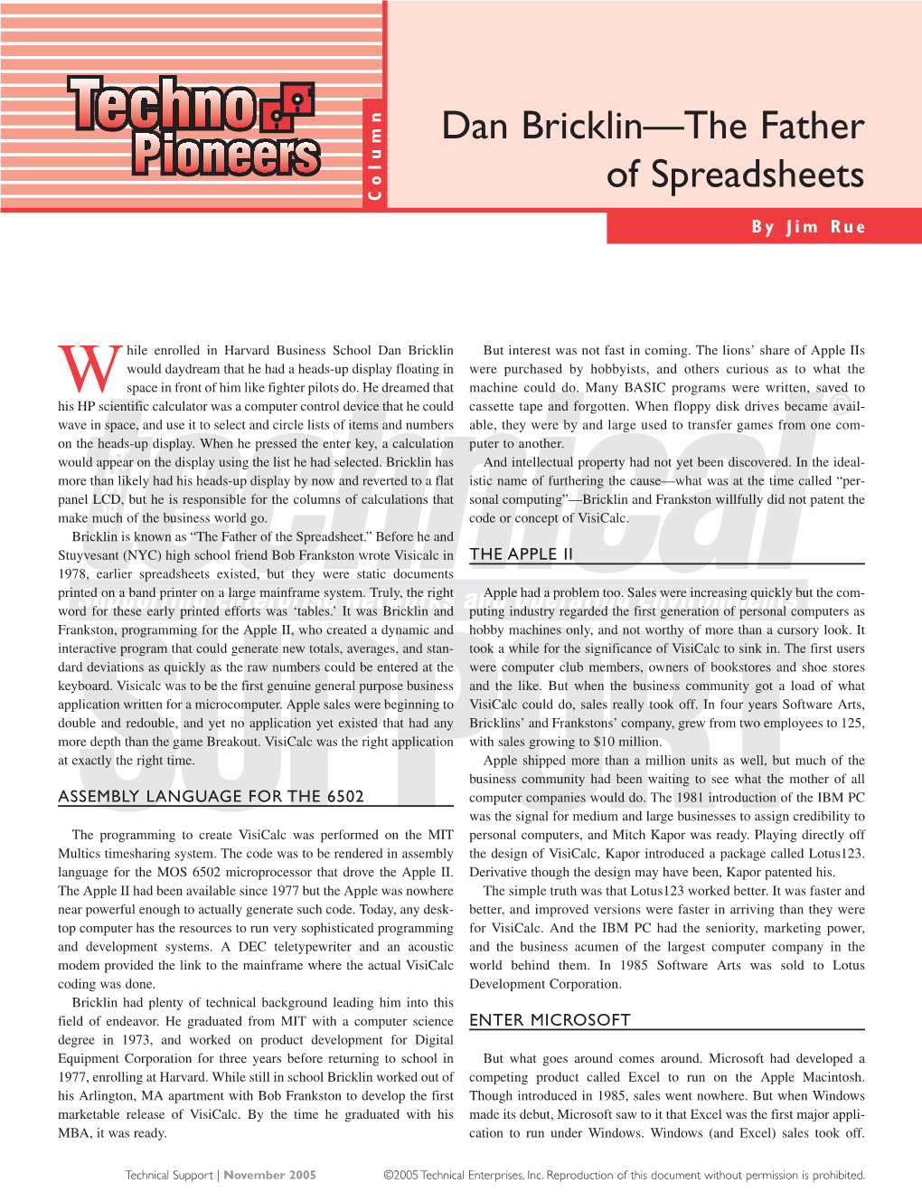 Dan Bricklin—The Father of Spreadsheets Column by Jim Rue