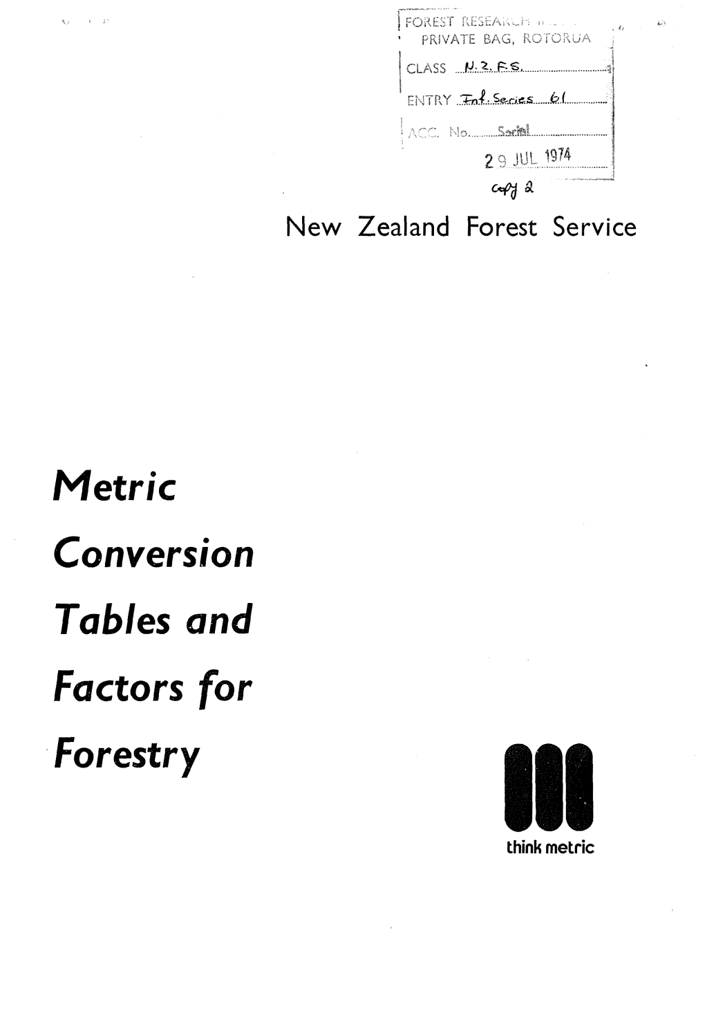 Factors for ·Forestry