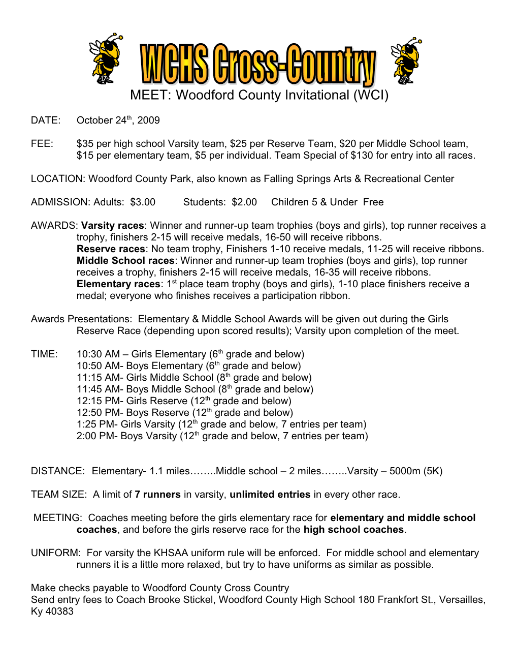 MEET: Woodford County Invitational (WCI)