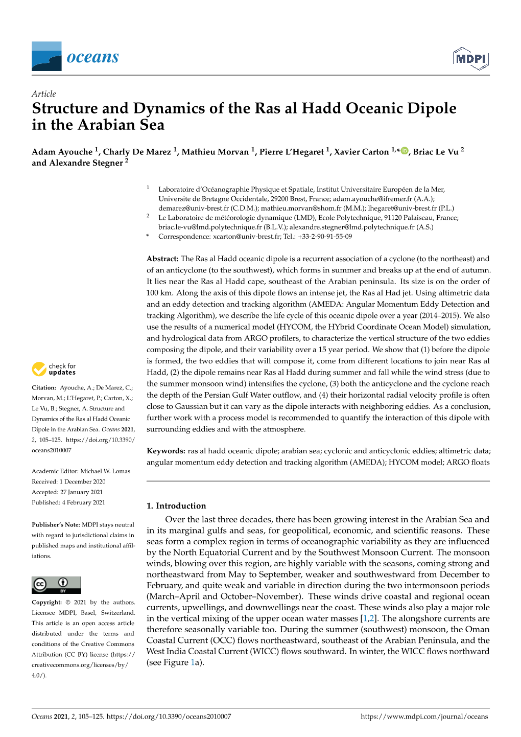 Structure and Dynamics of the Ras Al Hadd Oceanic Dipole in the Arabian Sea