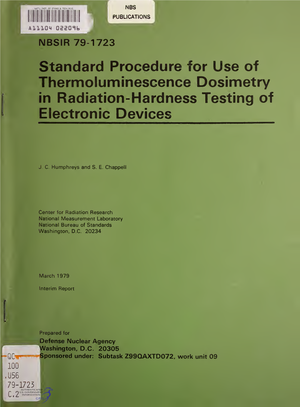 Standard Procedure for Use of Thermoluminescence Dosimetry in Radiation-Hardness Testing of Electronic Devices