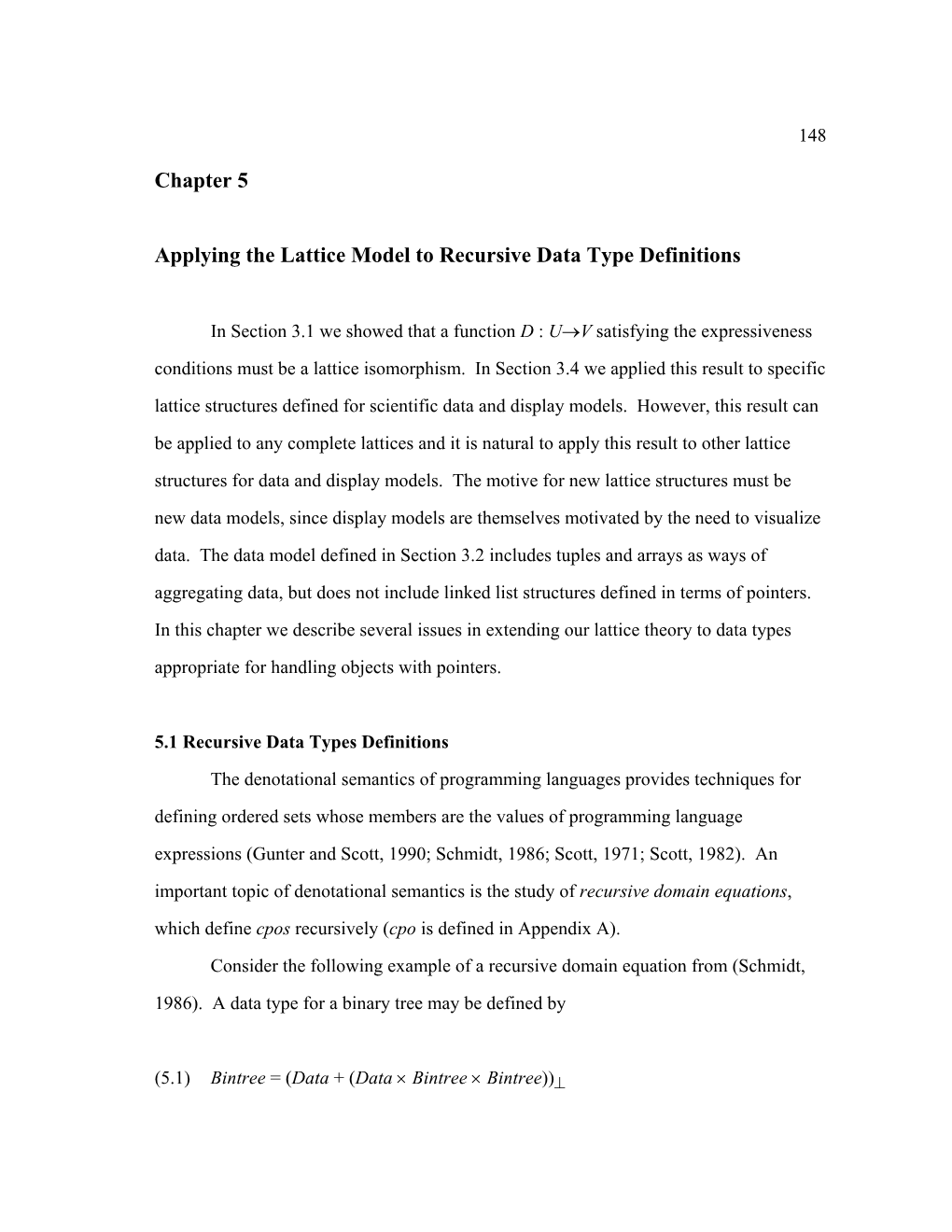 Chapter 5 Applying the Lattice Model to Recursive Data Type Definitions